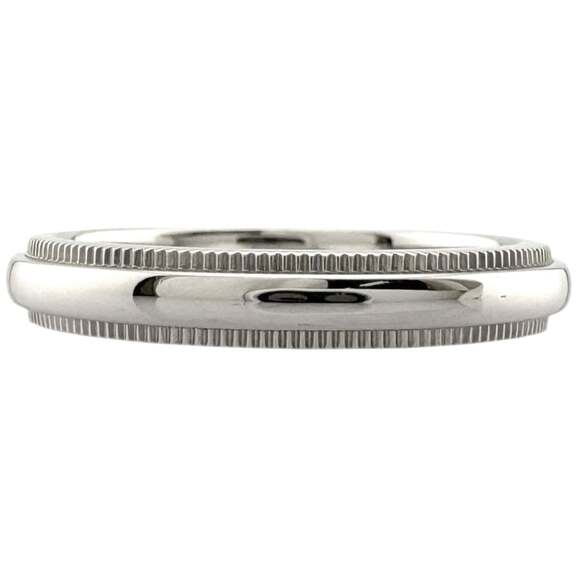 Pre-owned Tiffany & Co. Milgrain Ring, Pt950 Platinum, Women's, TIFFANY